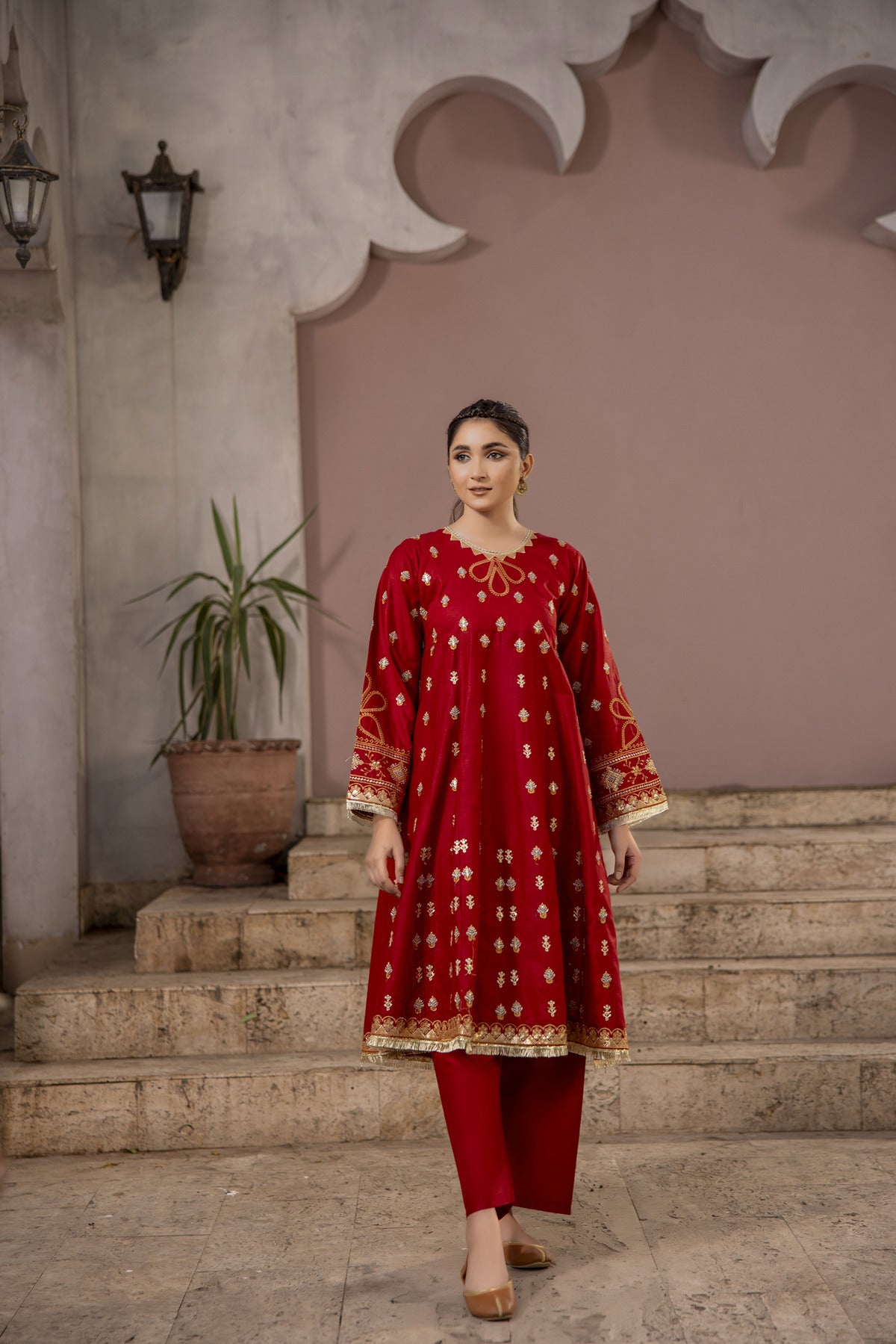 Best Selling - Cherry Charm 2Pc Embroidered Dress