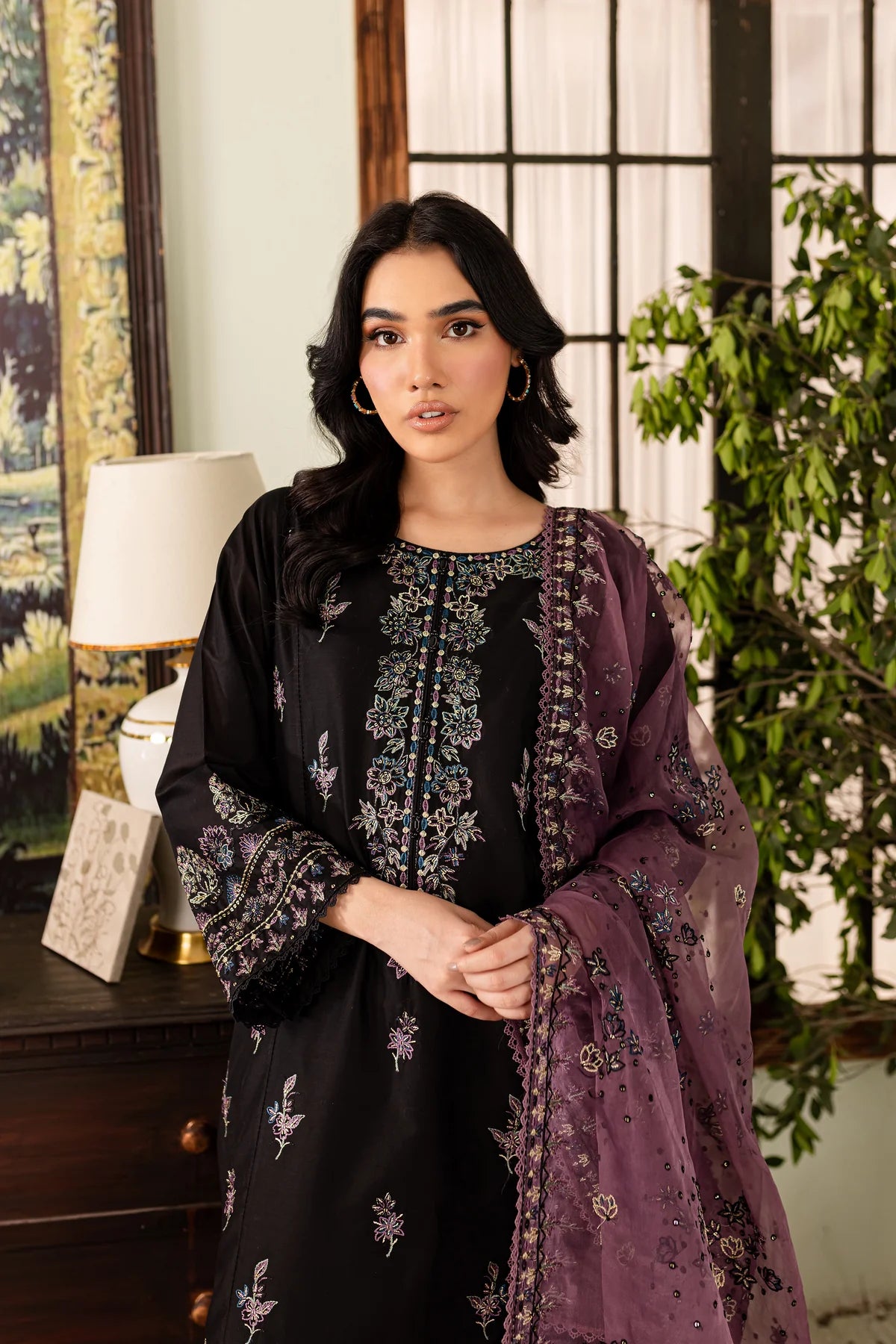 Best Selling - Black Eve 3Pc Embroidered Cotton Suit