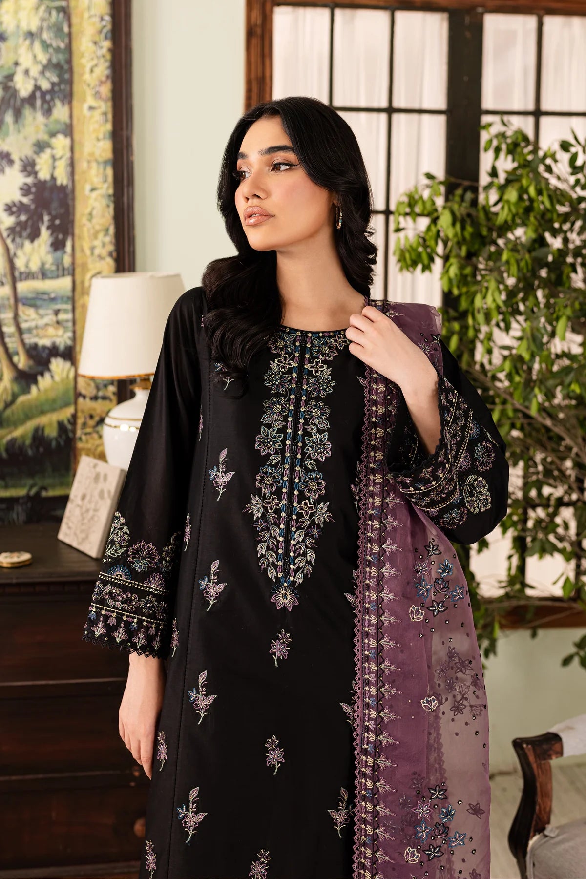 Best Selling - Black Eve 3Pc Embroidered Cotton Suit