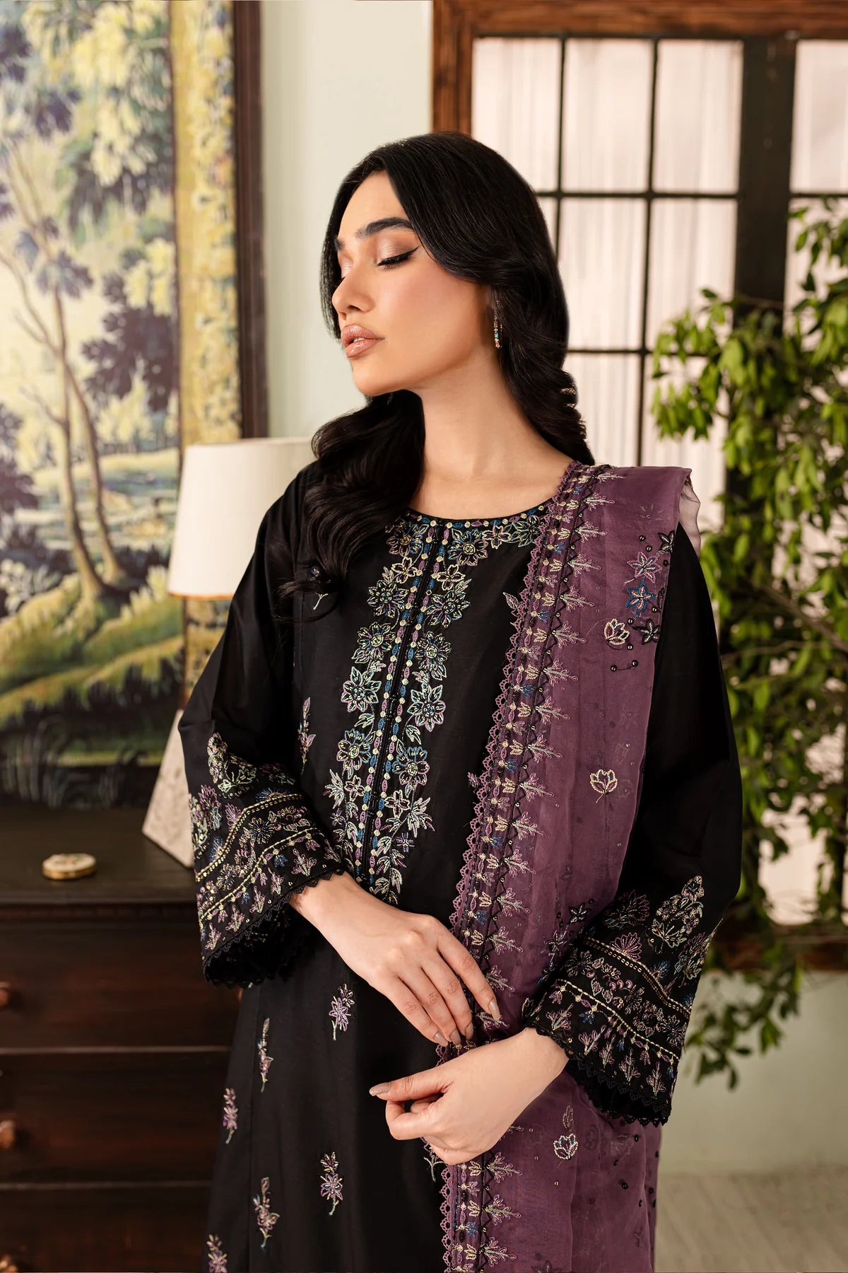 Best Selling - Black Eve 3Pc Embroidered Cotton Suit